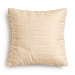 Hand Crafted Cushion Cover – White | 16"x16" | Poly Cotton | Geometric Embroidered Design