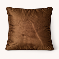 Hand Crafted Cushion Cover – Brown | 16"x16" | Poly Cotton | Embroidered Floral Design