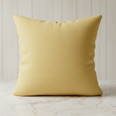 Handcrafted Gold Cushion Cover – 16"x16" | Traditional Embroidered Motif | Premium Poly Cotton