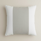 Handcrafted White Cushion Cover – 16"x16" | Poly-Cotton Matty | Textured Stripe Panel | Premium Festive Décor