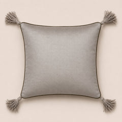 Handcrafted Cushion Cover – Beige | 12"x12" | Embroidered Diamond Pattern Decorative Cushion Cover