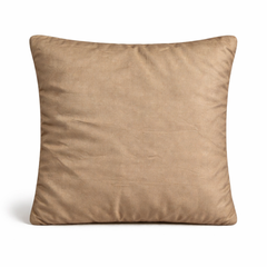 Hand Crafted Cushion Cover – Light Gold | 16"x16" | Poly Cotton | Diamond Button Tufted Design