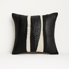 Handcrafted Cushion Cover – Black, 12"x12"