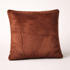 Hand-Crafted Cushion Cover – Brown Silver | 12"x12" | Poly Chenille-Cotton | Elegant Festive Accent