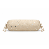 Cylindrical Hand-Crafted Beige Bolster Cover – 9"x20" | Cotton Polyester Fabric | Lightweight & Elegant