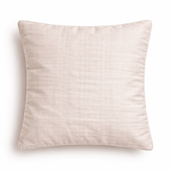 Hand Crafted Cushion Cover – Beige | 16"x16" | Poly Cotton | Geometric Embroidered Design