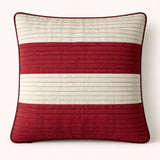 Fabric Crafted Cushion Cover – Maroon | 12"x12" | Poly Cotton Fabric | Modern Striped Texture Design