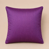 Handcrafted Cushion Cover – Purple | 16"x16" | Floral Rosette Decorative Cushion Cover