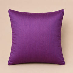 Handcrafted Cushion Cover – Purple | 16"x16" | Floral Rosette Decorative Cushion Cover