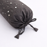 Cylindrical Hand-Crafted Black Bolster Cover – 9"x20" | Cotton Polyester Fabric | Lightweight & Elegant