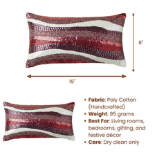 Handcrafted Maroon Bolster Cover – 19"x8" | Premium Poly Cotton