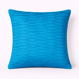 Fabric-Crafted Turquoise Cushion Cover – 16"x16" | Wave Textured Design | Premium Poly-Cotton