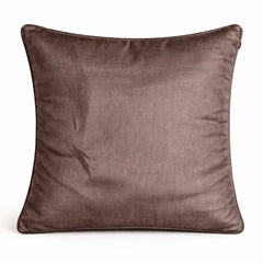 Fabric Crafted Cushion Cover – Brown | 16"x16" | Poly Cotton Fabric | Modern Striped Texture Design
