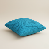 Fabric-Crafted Turquoise Cushion Cover – 16"x16" | Wave Textured Design | Premium Poly-Cotton