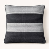 Fabric Crafted Cushion Cover – Black | 16"x16" | Poly Cotton Fabric | Modern Striped Texture Design