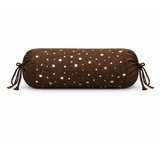 Cylindrical Hand-Crafted Brown Bolster Cover – 9"x20" | Cotton Polyester Fabric | Lightweight & Elegant