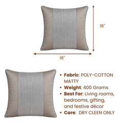 Handcrafted Cushion Cover – Cream White | 16"x16" | Poly-Cotton Matty Fabric | Elegant Textured Center Design