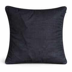 Fabric Crafted Cushion Cover – Black | 16"x16" | Poly Cotton Fabric | Modern Striped Texture Design