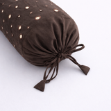 Cylindrical Hand-Crafted Brown Bolster Cover – 9"x20" | Cotton Polyester Fabric | Lightweight & Elegant