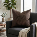 Handcrafted Cushion Cover – Brown Gold | 16"x16" | Poly-Cotton Matty Fabric | Premium Metallic Texture Design