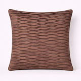 Fabric-Crafted Brown Cushion Cover – 16"x16" | Wave Textured Design | Premium Poly-Cotton