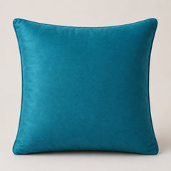 Handcrafted Turquoise Cushion Cover – 16"x16" | Mirror Dot Embroidery | Premium Poly Cotton | Elegant Decorative Accent