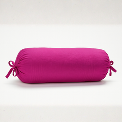 Fabric-Crafted Pink Bolster Cover – 15"x32" | Soft Polyester | Drawstring Closure | Durable & Stylish Design
