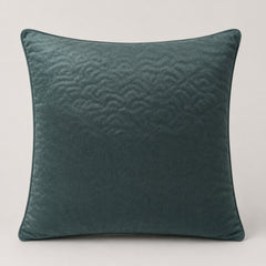 Machine Crafted Black Cushion Cover – 16"x16" | Elegant Gold Floral Embroidery | Premium Poly-Cotton Decorative Cushion Cover