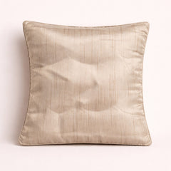 Fabric Crafted Cushion Cover – Camel | 12"x12" | Poly Cotton | Elegant Textured Design