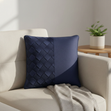 Fabric-Crafted Navy Blue Cushion Cover – 12"x12" | Poly Cotton Fabric | Elegant & Modern