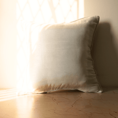 Handcrafted White Cushion Cover – 16"x16", Premium Poly Cotton