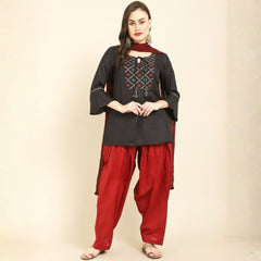Women's Pure Cotton Semi Patiala Salwar | Premium Cotton Poplin Fabric | Drawstring Closure (Nada/Dori) | Comfortable Daily Wear Ethnic Bottom | Soft Breathable Traditional Salwar