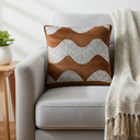 Hand-Crafted Cushion Cover – Mud Silver | 12"x12" | Poly Chenille-Cotton | Warm Festive Accent