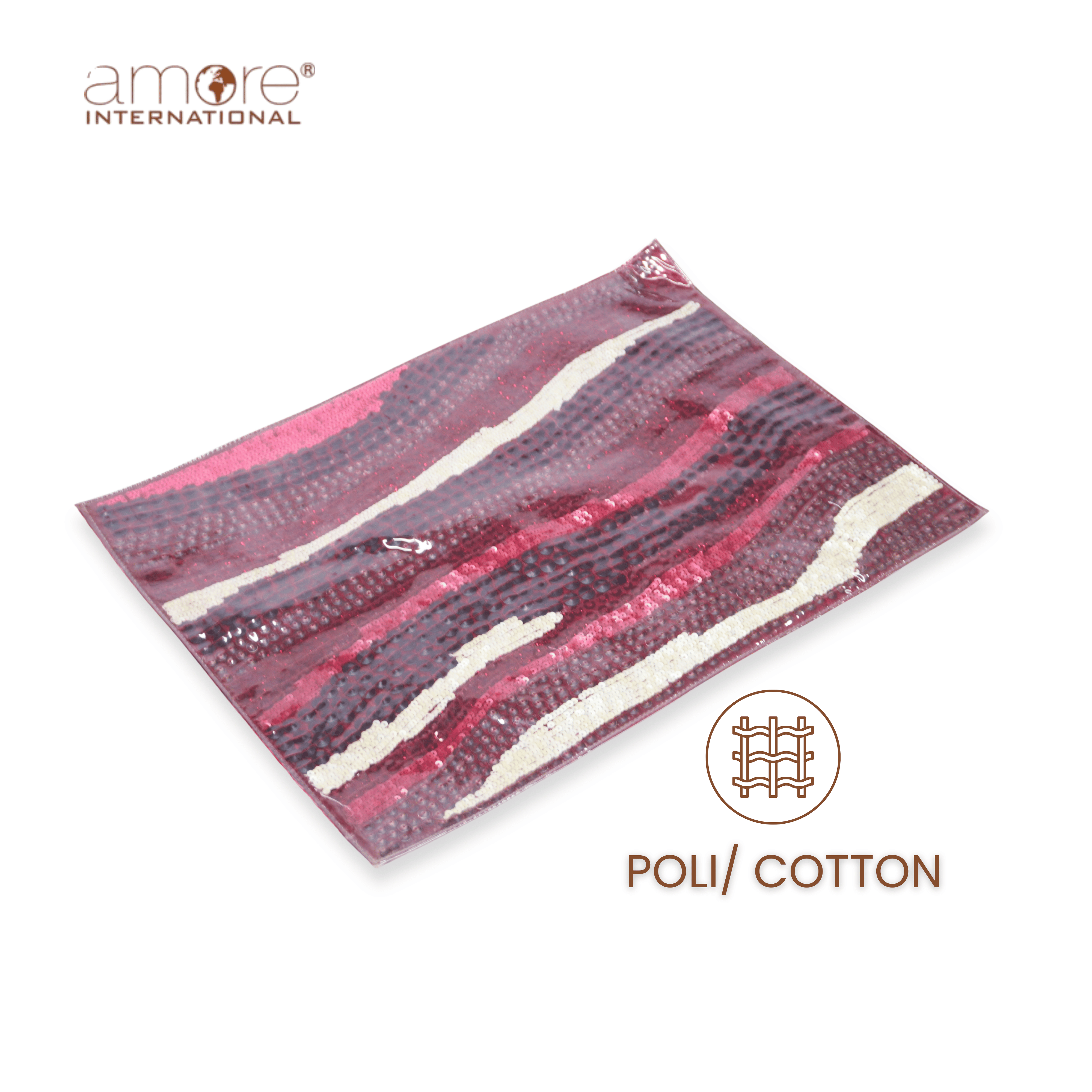 Handcrafted Laminated Placemat – Maroon, 12"x18"