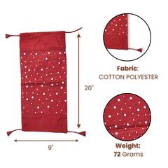 Cylindrical Hand-Crafted Maroon Bolster Cover – 9"x20" | Cotton Polyester Fabric | Lightweight & Elegant