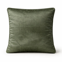 Hand Crafted Cushion Cover – Green | 16"x16" | Poly Cotton Fabric | Elegant Embroidered Floral Design