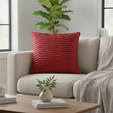Fabric-Crafted Maroon Cushion Cover – 16"x16" | Wave Textured Design | Premium Poly-Cotton
