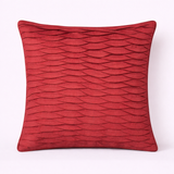 Fabric-Crafted Maroon Cushion Cover – 16"x16" | Wave Textured Design | Premium Poly-Cotton
