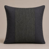 Handcrafted Cushion Cover – Steel Gray | 16"x16" | Poly-Cotton Matty Fabric | Modern Textured Panel Design