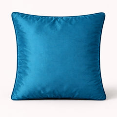 Turquoise Embroidered Cushion Cover | 16"x16" | Poly Cotton | Circular Pattern Designer Cushion Cover