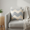 Hand-Crafted Cushion Cover – Cream Silver | 12"x12" | Poly Chenille-Cotton | Subtle Festive Elegance