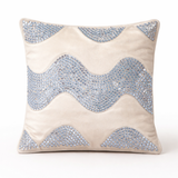 Hand-Crafted Cushion Cover – Cream Silver | 12"x12" | Poly Chenille-Cotton | Subtle Festive Elegance