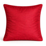 Fabric Crafted Cushion Cover – Red & Black | 16"x16" | Poly Cotton Fabric | Bold Striped Texture Design