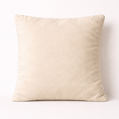Hand-Crafted Cushion Cover – Cream Silver | 12"x12" | Poly Chenille-Cotton | Subtle Festive Elegance