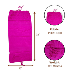 Fabric-Crafted Pink Bolster Cover – 15"x32" | Soft Polyester | Drawstring Closure | Durable & Stylish Design