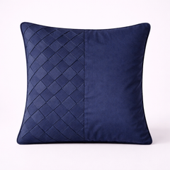 Fabric-Crafted Navy Blue Cushion Cover – 12"x12" | Poly Cotton Fabric | Elegant & Modern