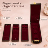 Luxury Leather Jewellery Box with Combination Lock & Multi-Compartment Organizer (30.48 × 12.95 × 10.16 cm)