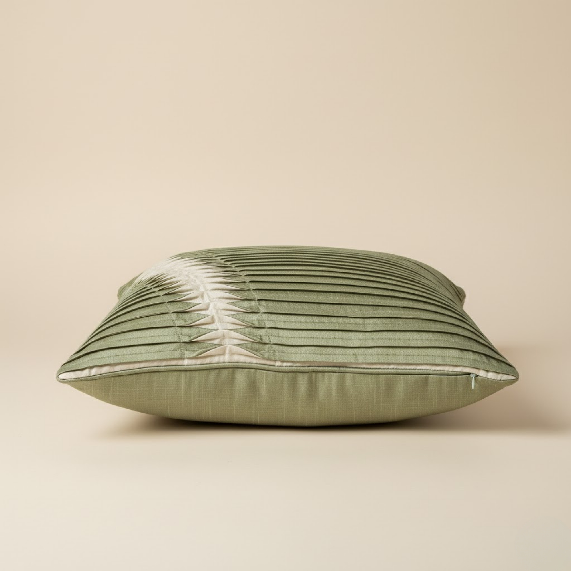 Fabric Crafted Green Cushion Cover – 16"x16" | Premium Poly Cotton