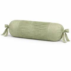 Fabric-Crafted Cylindrical Light Green Bolster Cover – 9"x20" | Cotton Polyester Fabric | Lightweight & Elegant