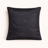 Fabric Crafted Cushion Cover – Black | 12"x12" | Poly Cotton Chenille | Diagonal Panel Design